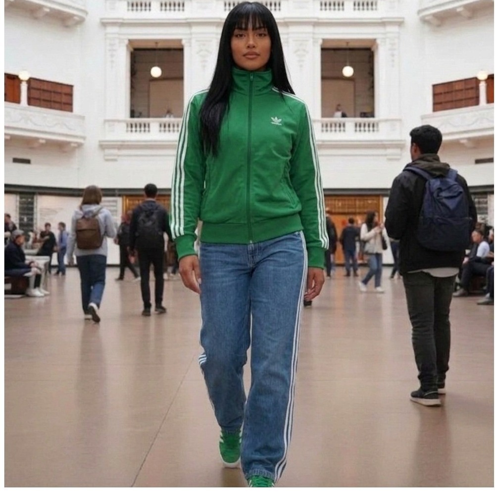 Adidas Unisex Green White Full Zip Track Jacket M-M/W-L NWT 3-Stripes JD0183